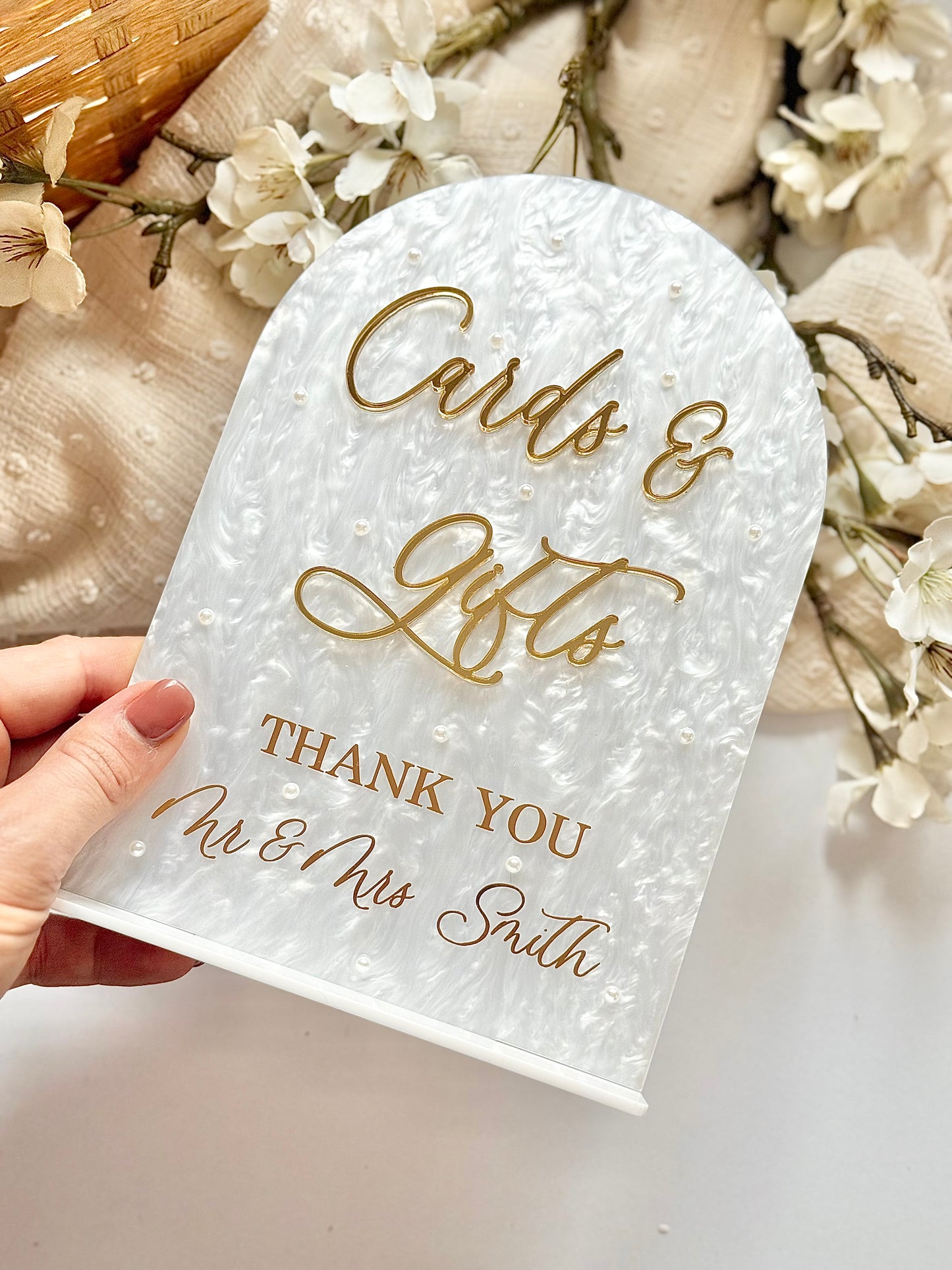 White Pearl - Cards & Gifts Sign