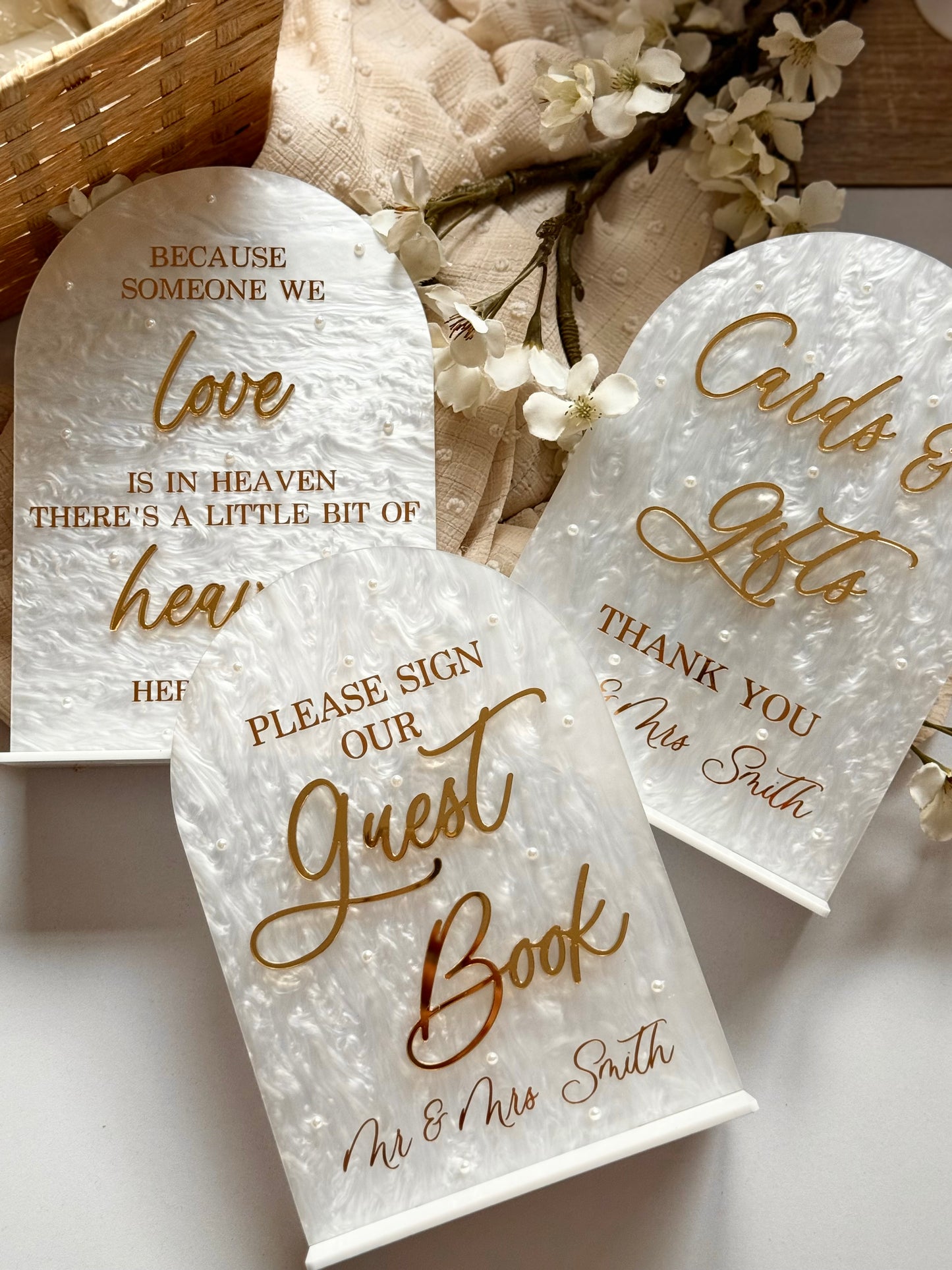 White Pearl - Memorial Sign