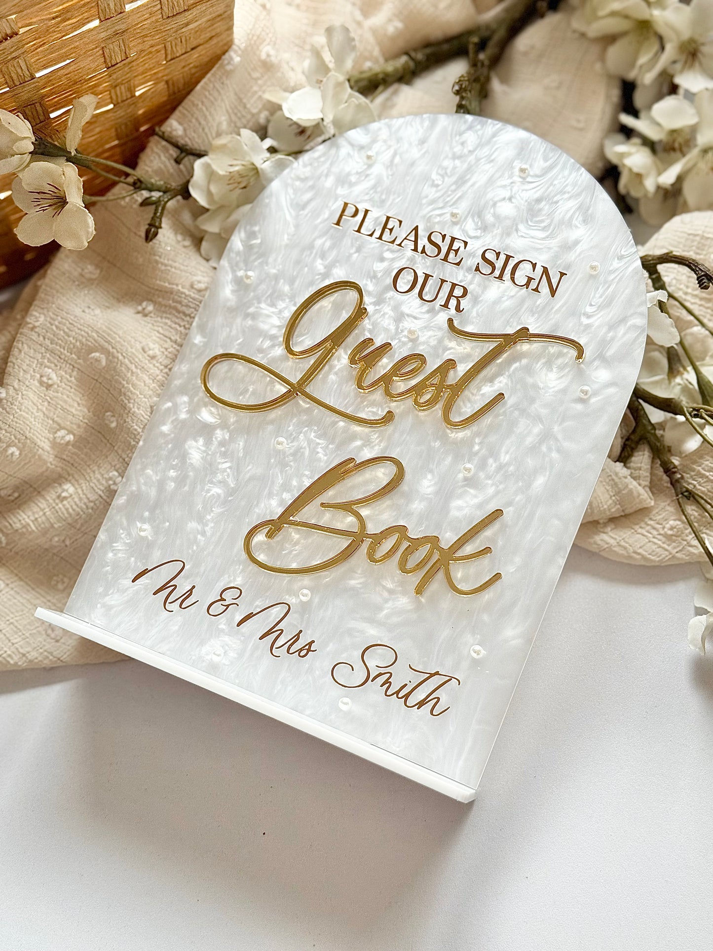 White Pearl - Guest Book Sign