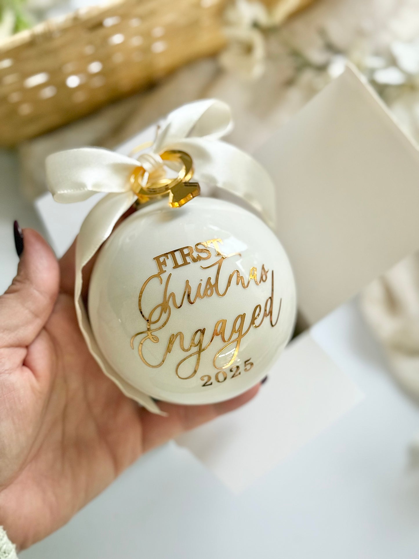 First Christmas Engaged Bauble