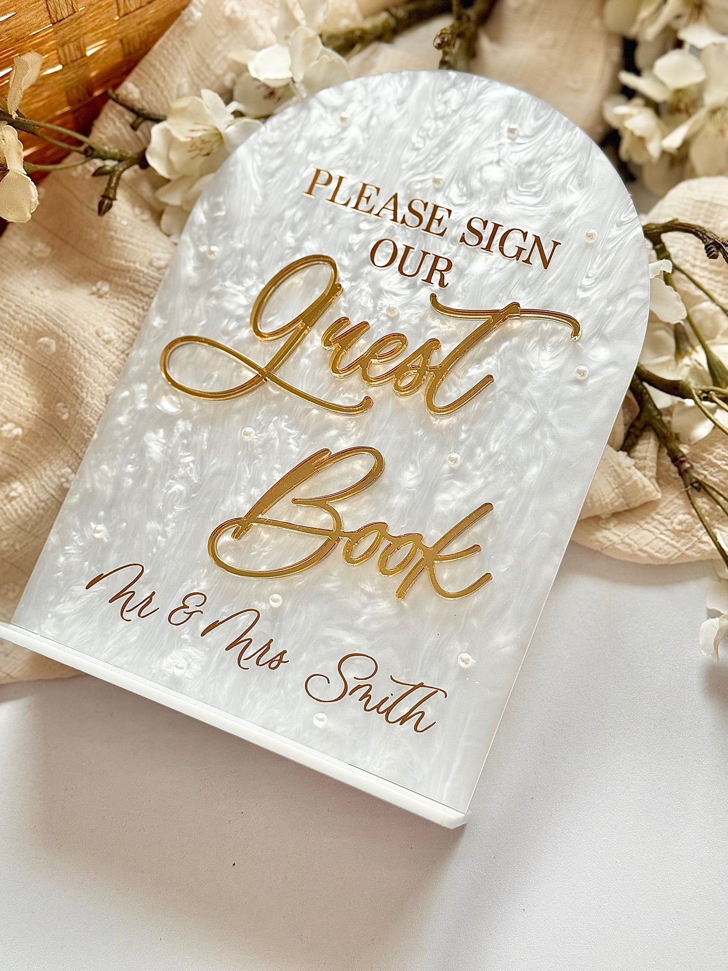 White Pearl - Guest Book Sign