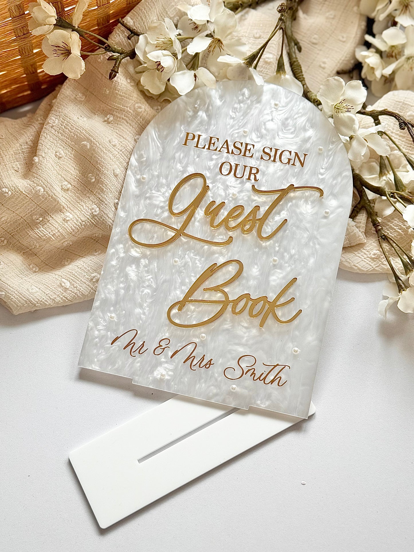 White Pearl - Guest Book Sign