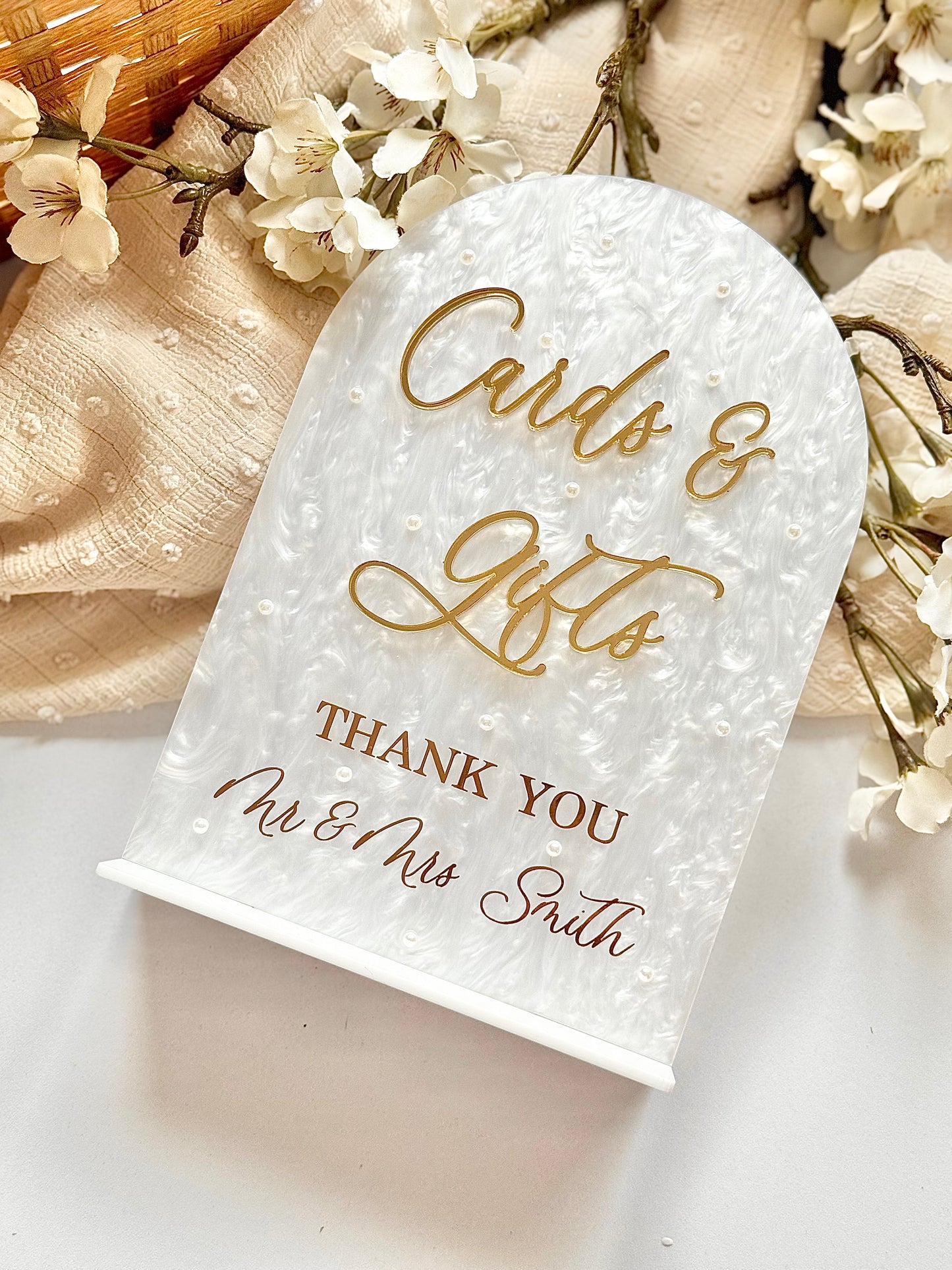 White Pearl - Cards & Gifts Sign