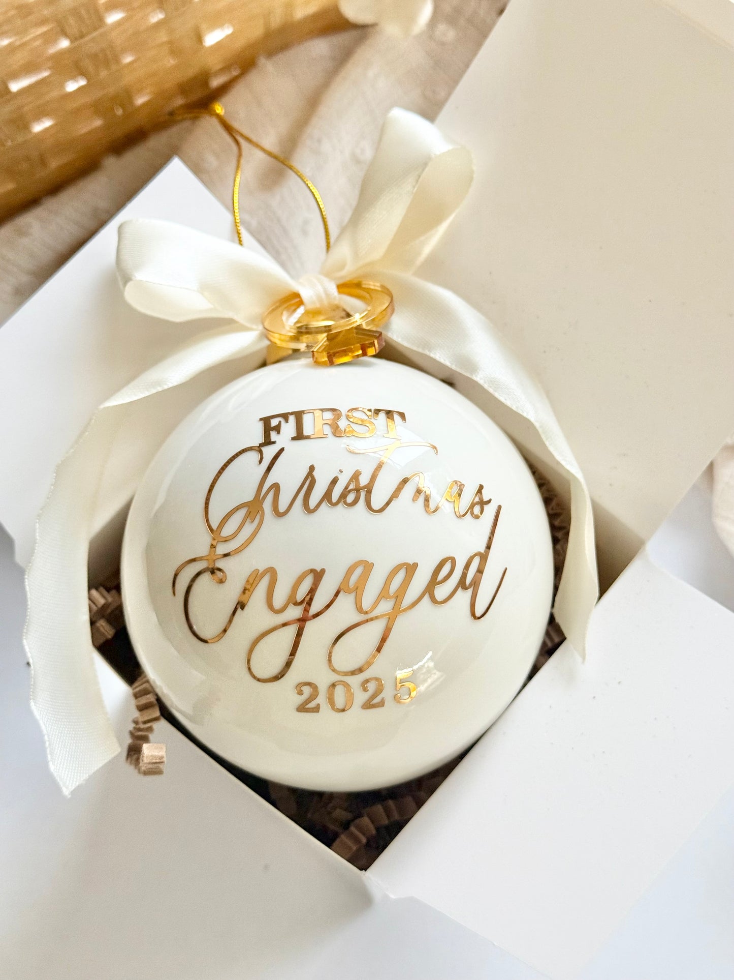 First Christmas Engaged Bauble