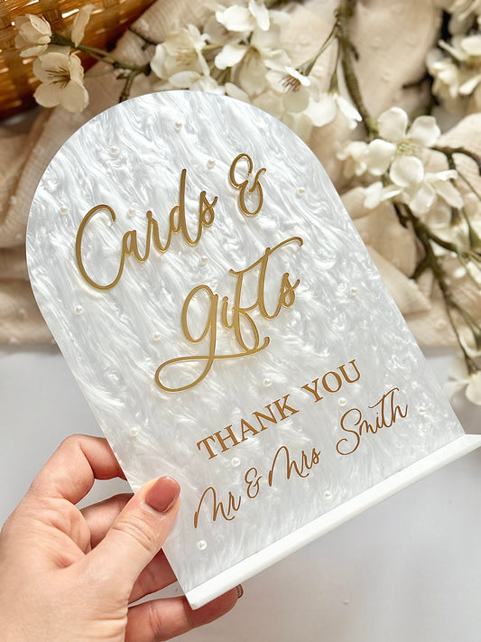 White Pearl - Cards & Gifts Sign