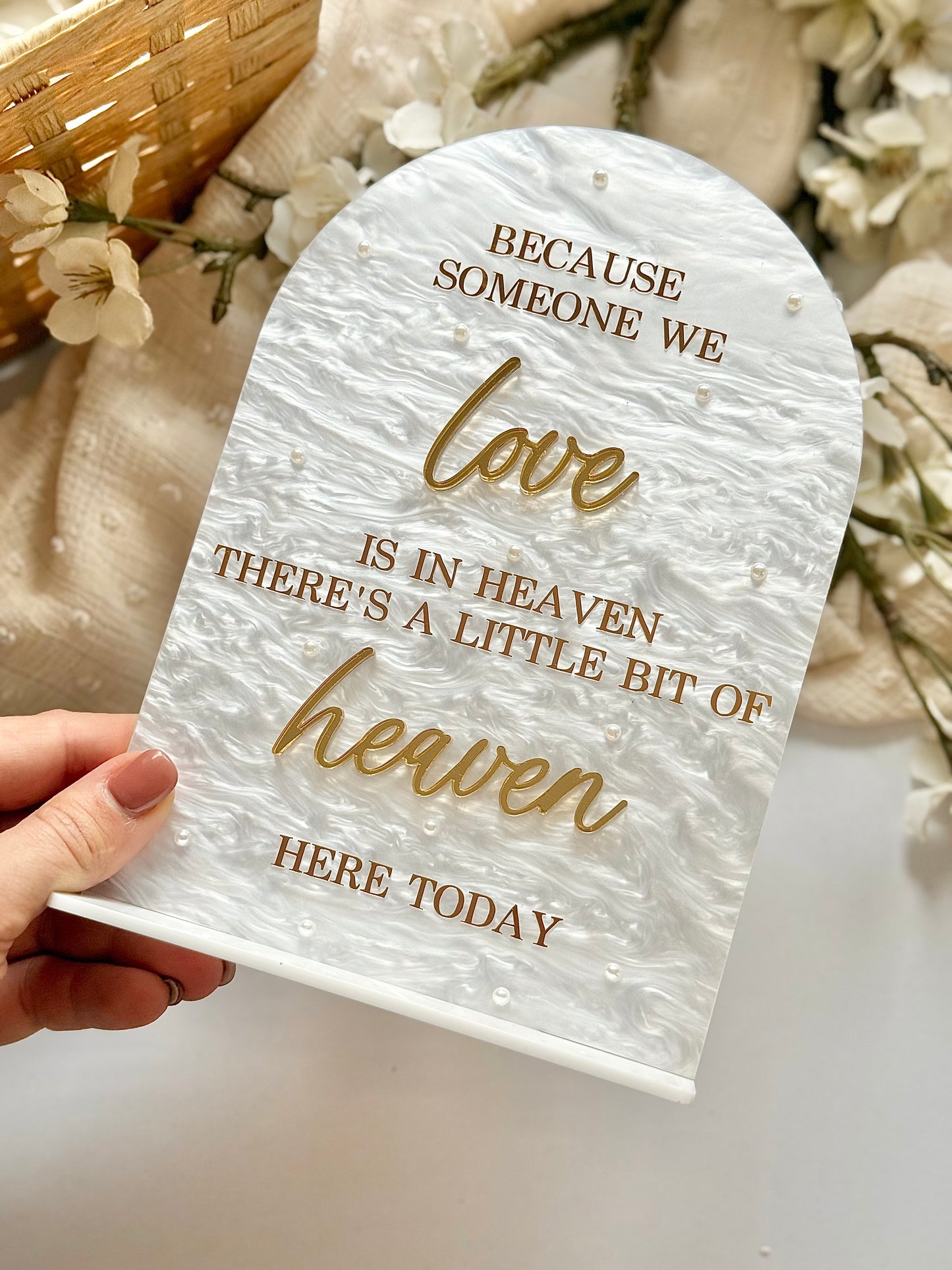 White Pearl - Memorial Sign