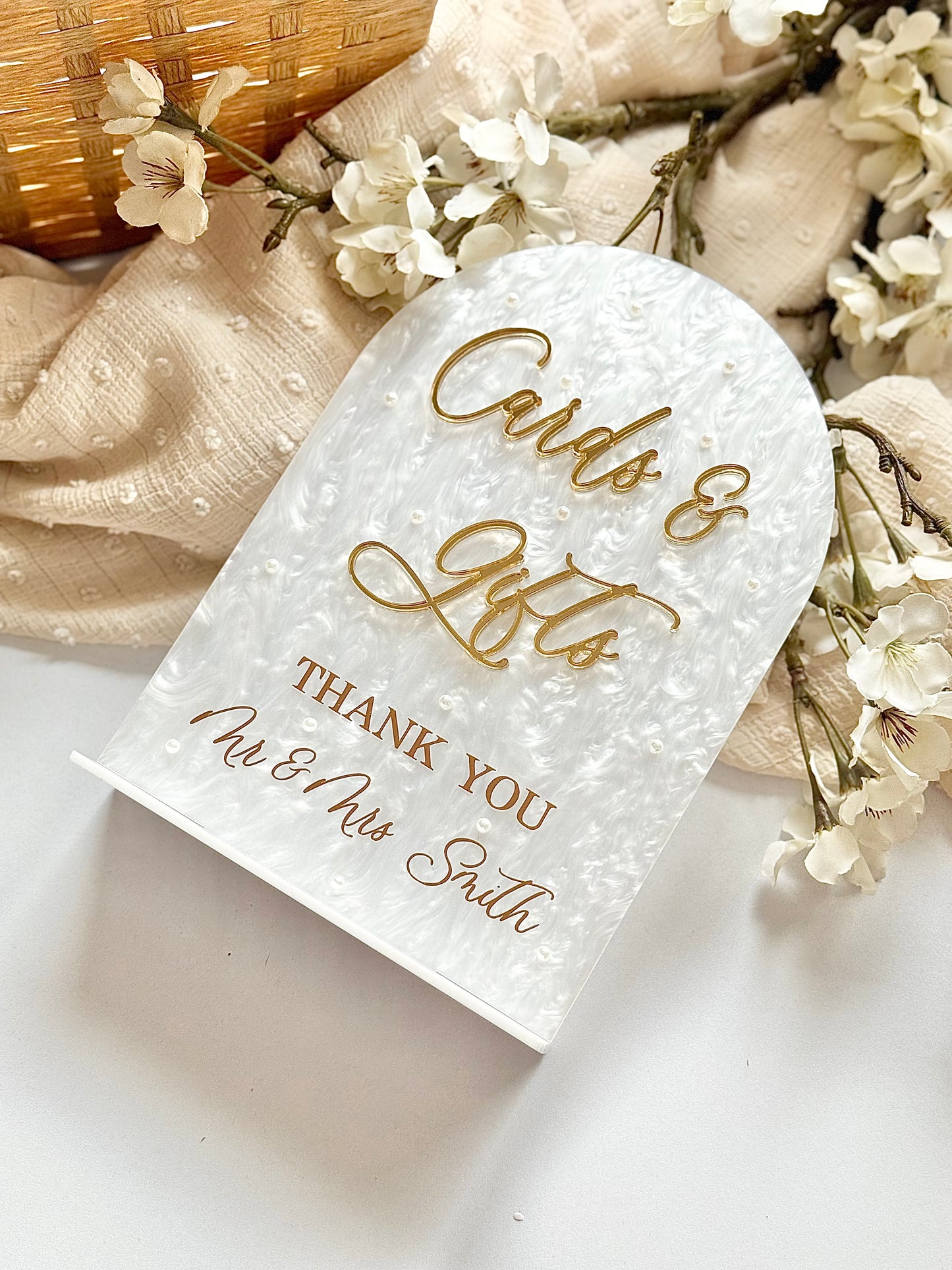 White Pearl - Cards & Gifts Sign