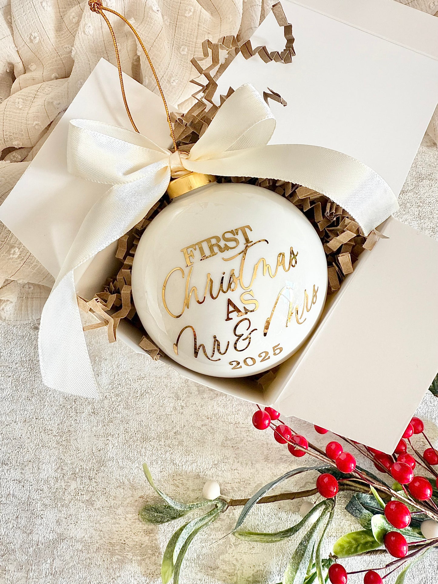 Ceramic First Christmas as Mr & Mrs