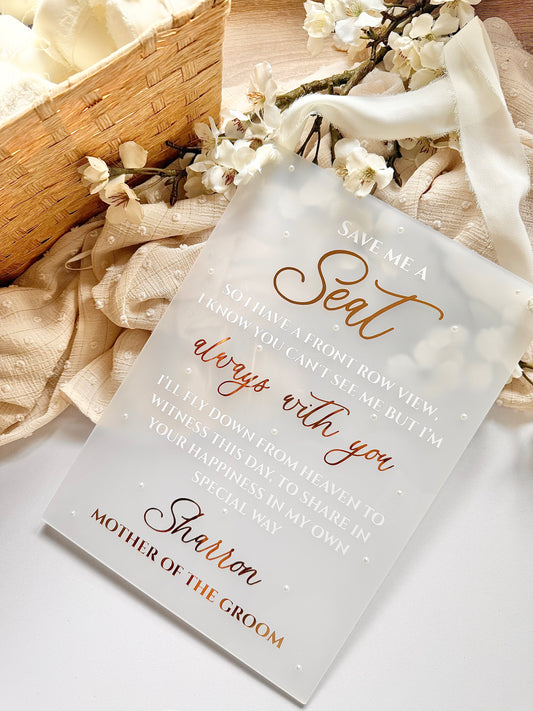 Hanging Wedding Memorial Sign