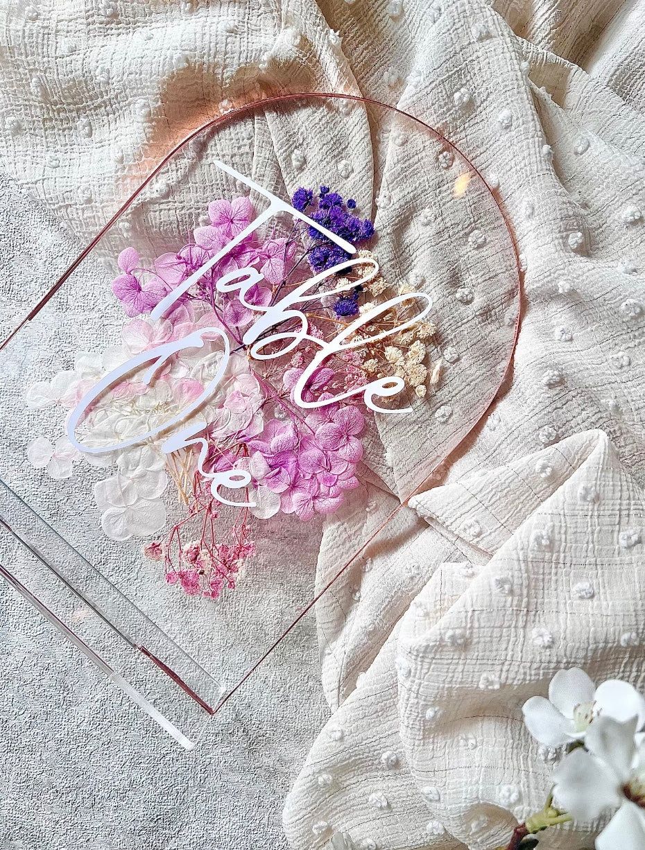 Pressed Flower Table Numbers