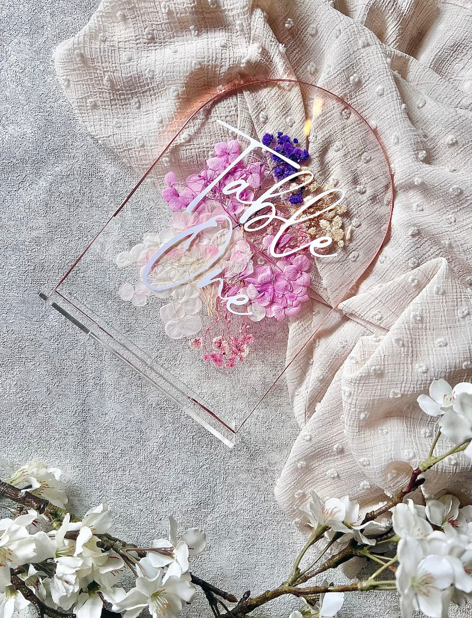 Pressed Flower Table Numbers