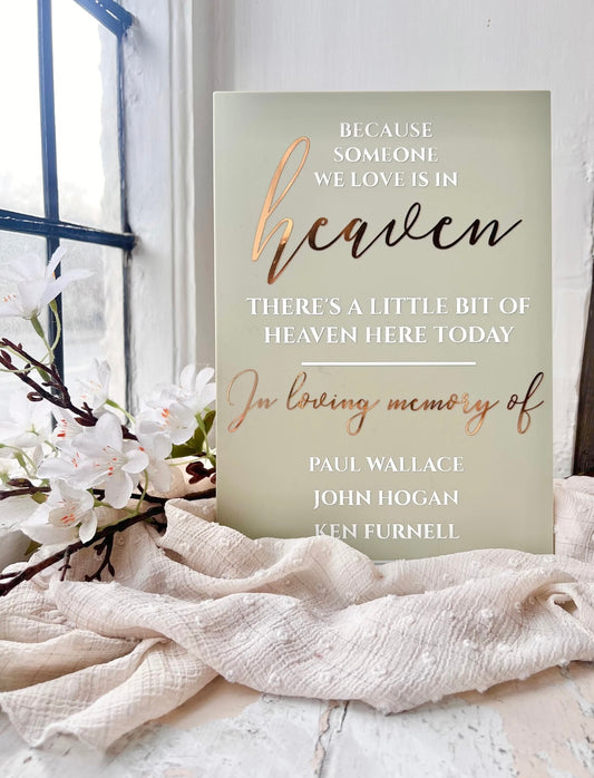 Wedding Memorial Sign - Colour