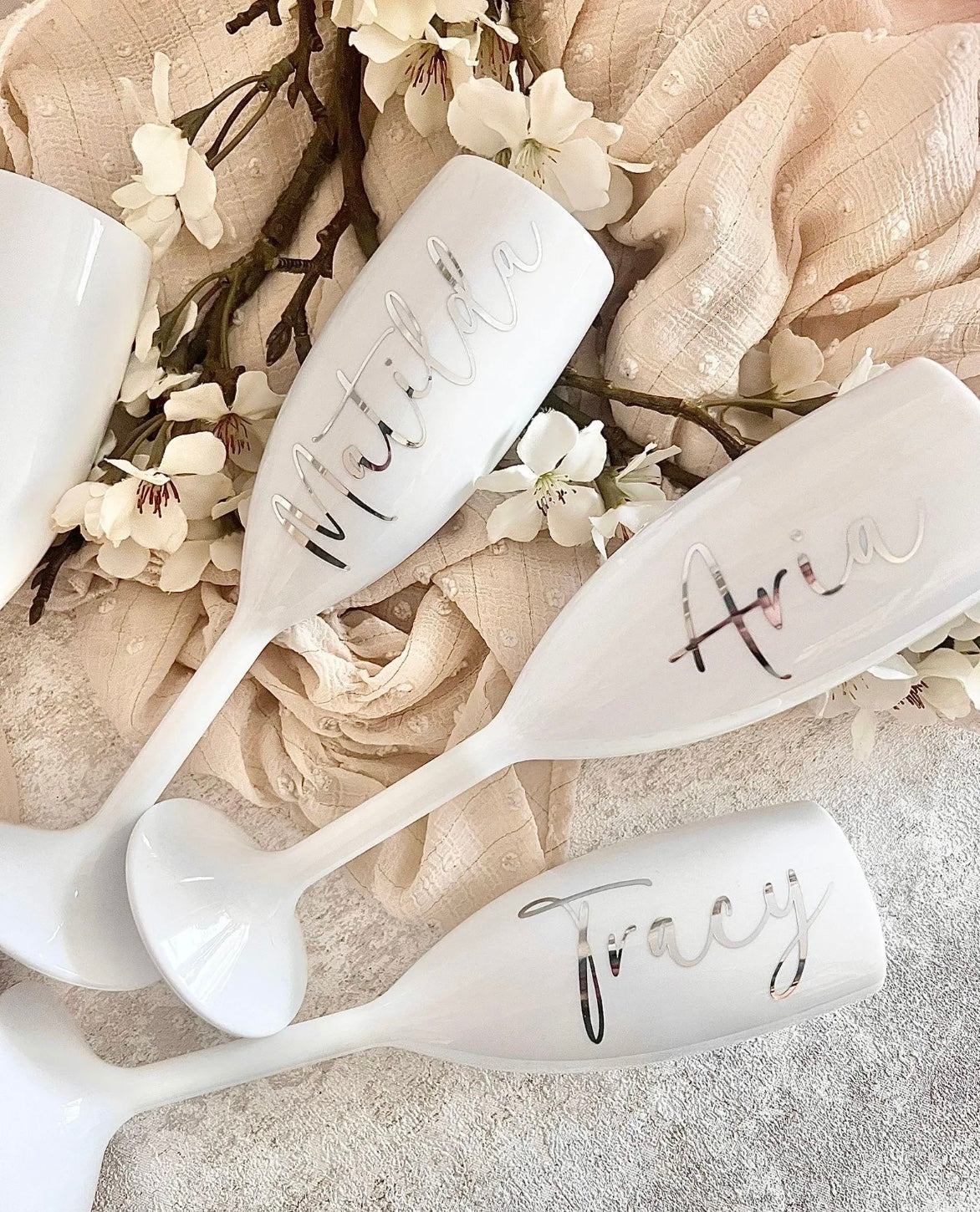 White Champagne Flutes