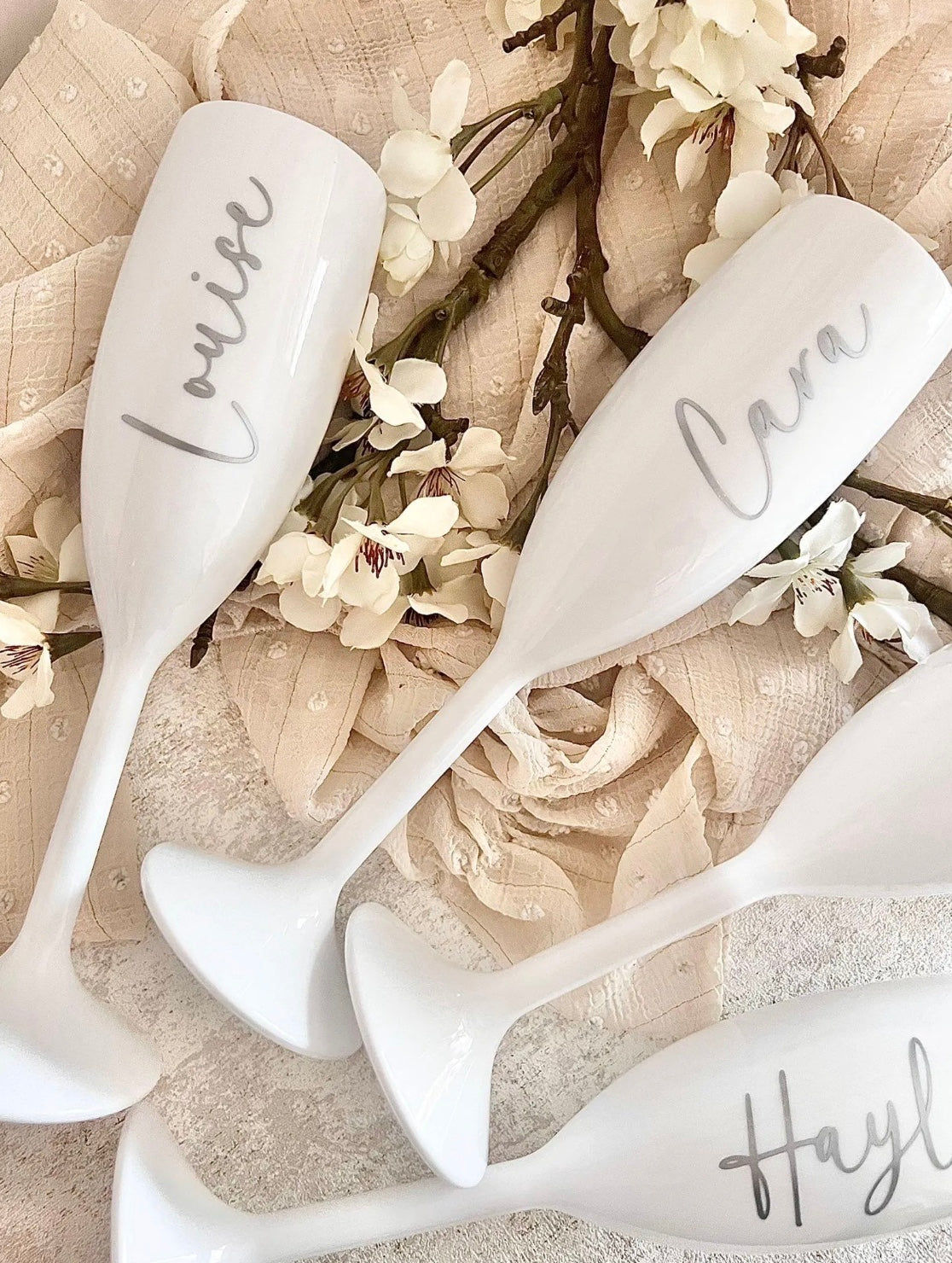 White Champagne Flutes